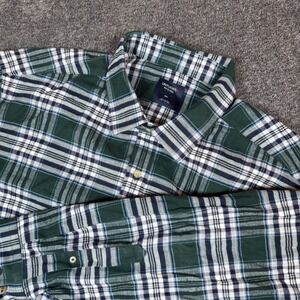 UNTUCKit Fit by DXL Mens 2XL Green Plaid Flannel Button Down Shirt Cotton